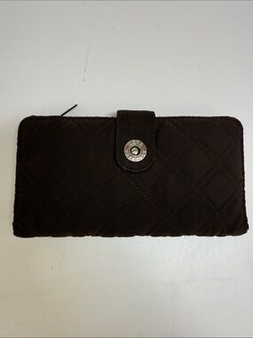 Vera Bradley Quilted BrownSnap-Closure Wallet